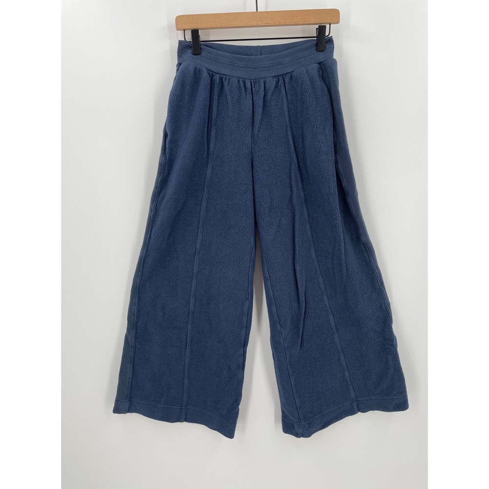 Democracy Womens XS Plush Wide Leg Lounge Pants Blue Modal Blend Pull On Ankle
